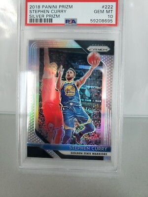 Stephen Curry 2018 Panini PRIZM SILVER #222 Warriors PSA 10 Finals 