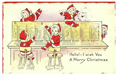Kleine Kewpie-Elfen Hallo Ich Wünsche Ihnen Frohe Weihnachten Postkarte 1916