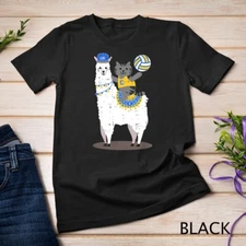 Volleyball Llama Cat Cool Cute Birthday Gift Idea Outfit Unisex T-shirt