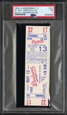 1958 WILLIE MAYS 15 TOTAL BASES/HRS194-195/HODGES HR#302 FULL TICKET LA/SF PSA 7