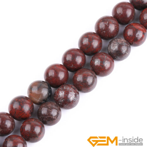Red Flower Agate Natural Vintage Round Loose Stone Beads Jewellery Making 15" AU - Foto 30 di 34