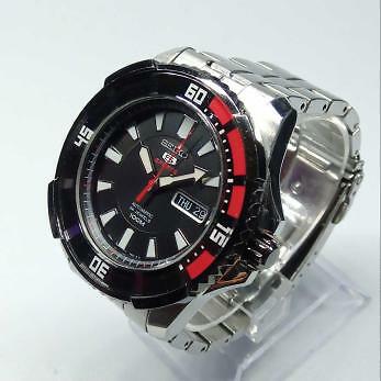 SEIKO 5 Sports 4R36-00S0 Automatic Black Red Silver Stainless Round Analog  012 | eBay