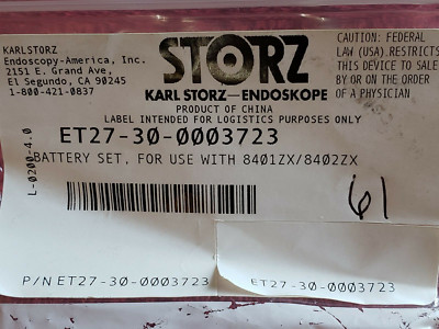 ET27-30-0003723 KARL STORZ BATTERY SET, FOR USE WITH 8401ZX/8402ZX (61B)