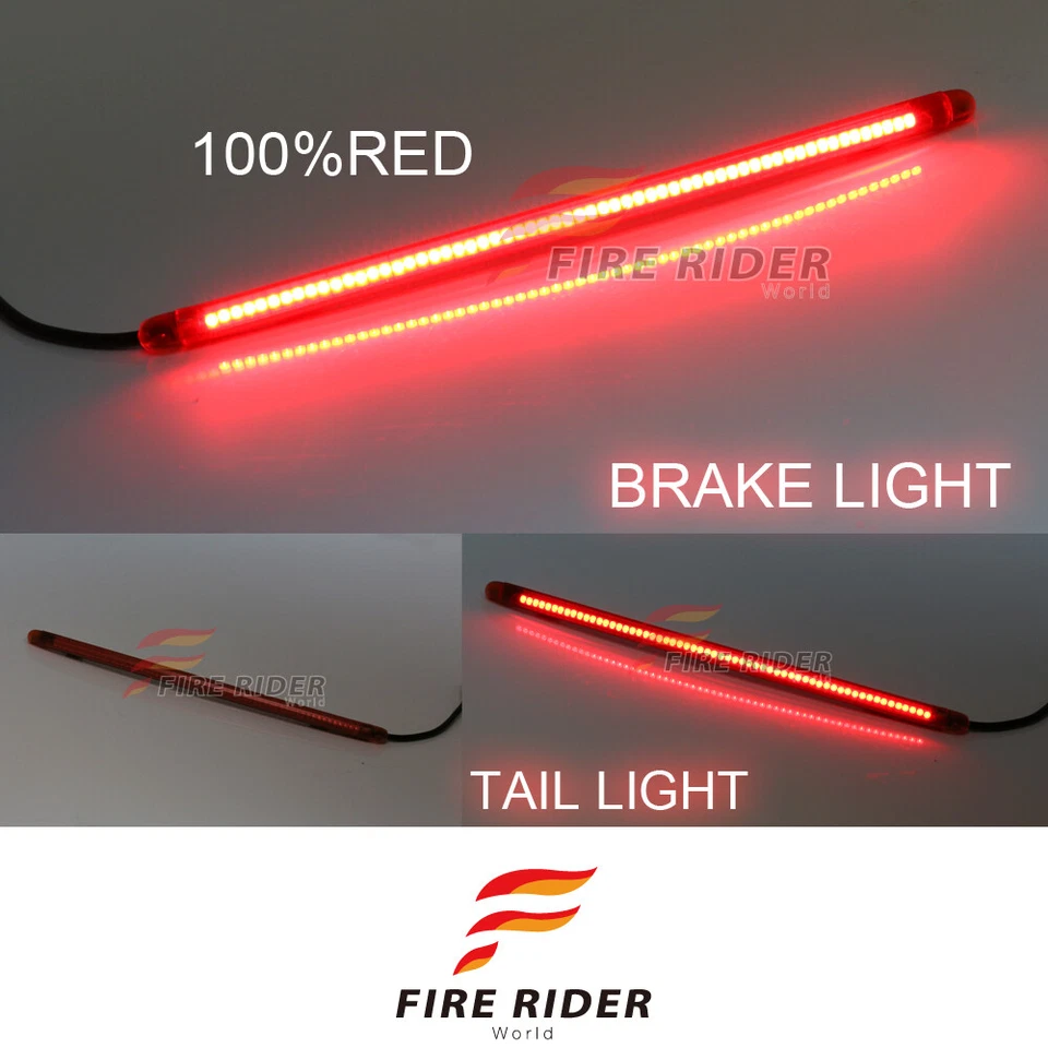 16" 120pcs LED Red Strips Rear Brake Tail Red Light For Honda Motorcycles - Image 3 of 4