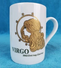 VIRGO Star Sign Mug Porcelain Astrology Zodiac Coffee Cup 