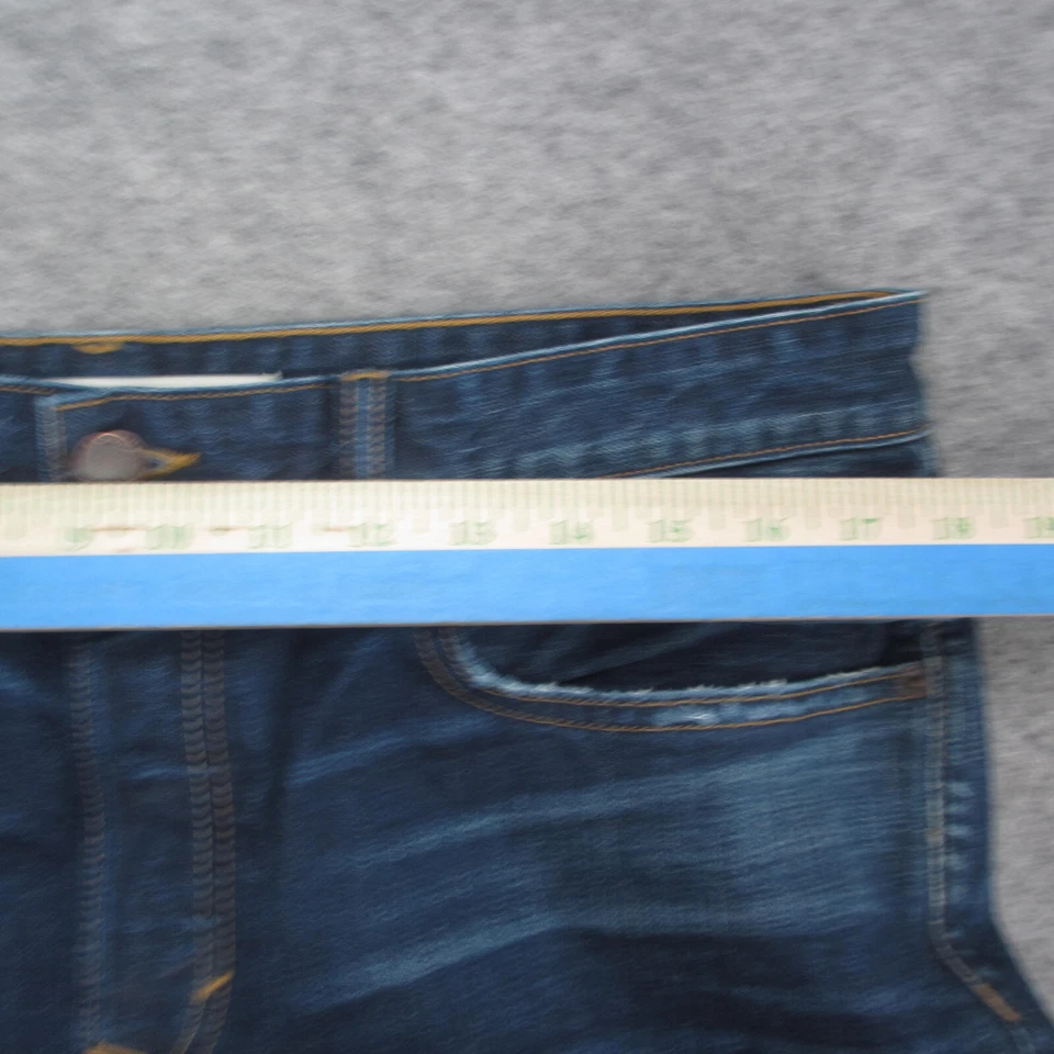 Pantalones de mezclilla rectos Banana Republic para hombre 34x32 azul lavado oscuro blanco roble salvamento Foto 4 de 4