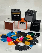 Mini Guitar Amp Pick Holder - 3D Printed Guitar Pick Organizer