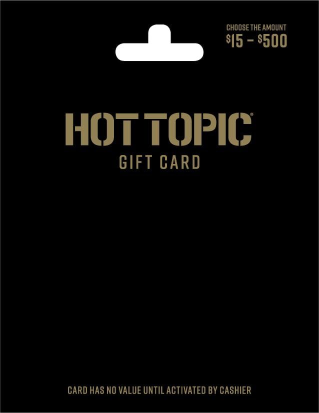 HOT TOPIC GIFT CARD CLOTHING MUSIC POP CULTURE FASHION GUY GIRL DRESS