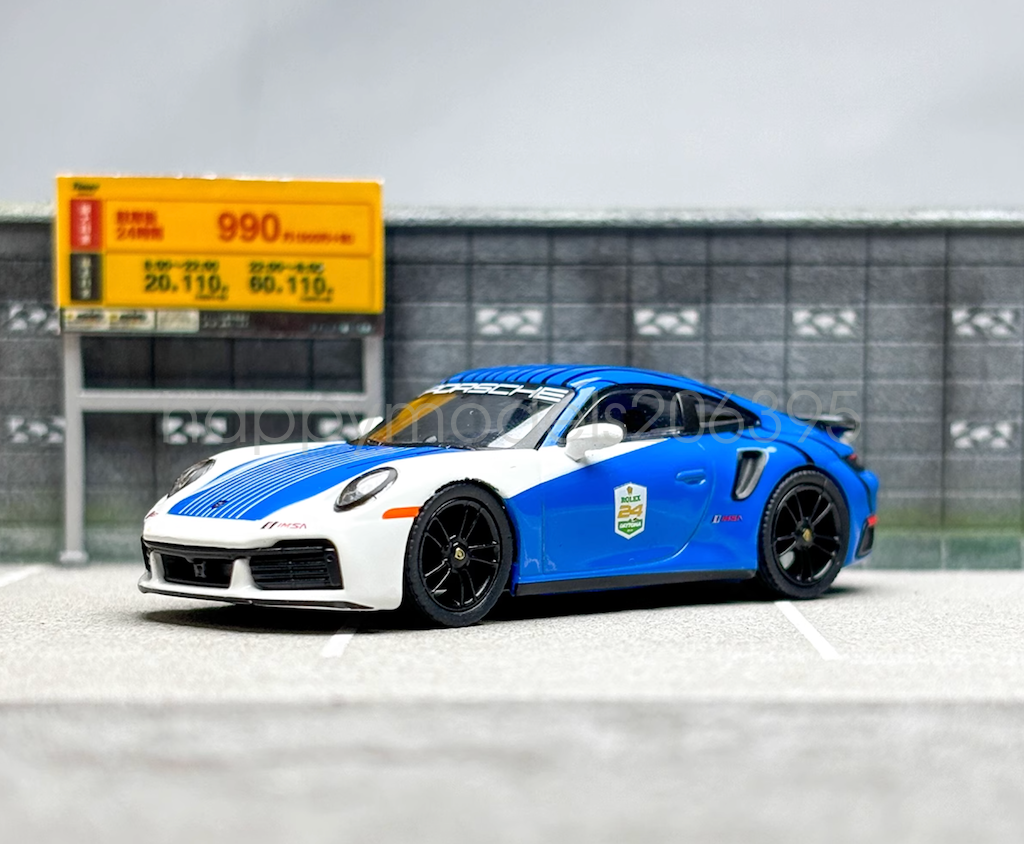 MINIGT 1:64 911 Turbo S 2023 IMSA Safety Sport Diecast Metal Car Collection