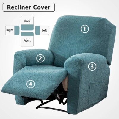 4 Pieces/set Waterproof Recliner Sofa Cover for Living Room Anti-Dust Non-Slip 