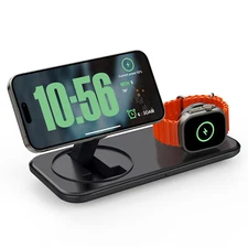 2in1 Magnetic Wireless Charger Dock Station For Apple Watch 10 9 iPhone 16 15 14
