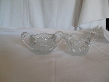 EAPG US glass creamer  sugar bowl