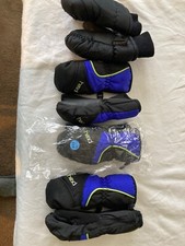 HEAD Junior Black Blue Small XXS 1-2 Boys Insulated Ski Mittens Winter Gloves