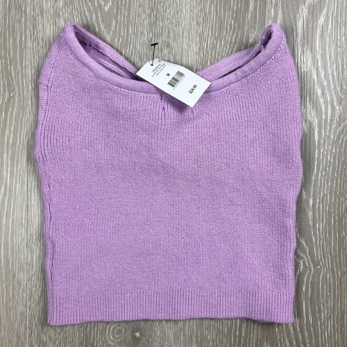 Cotton On Womens Knitted Purple Twist Bandeau Top Size M (New) - 第 4/6 張圖片