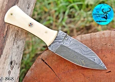 CUSTOM HAND MADE FORGED DAMASCUS STEEL THROWING BOOT KNIFE CAMPING 868