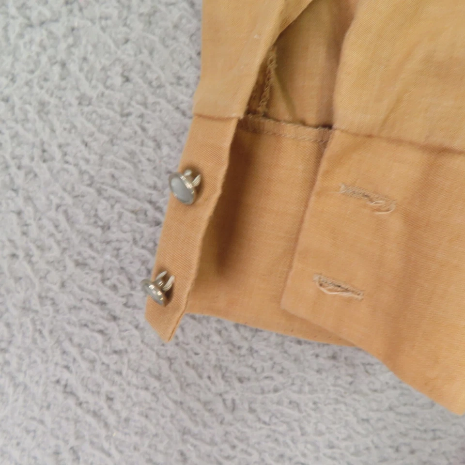 Camisa Gaucho Original Para Hombre Grande Marrón Floral Perla Botón EE. UU. De Colección Foto 4 de 4