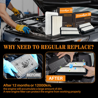 CA12061 Engine Air Filter, Replacement For Select Honda & Acura Models, Premium Air Filter W/Non-Woven 99% Air Purification, Provides Up To 12 Months/12,000 Miles Filter Protection