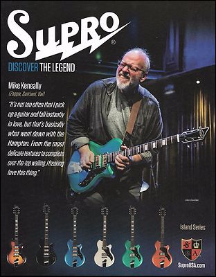Mike Keneally 2017 Supro Hampton Island Series guitar ad 8 x 11 advertisement