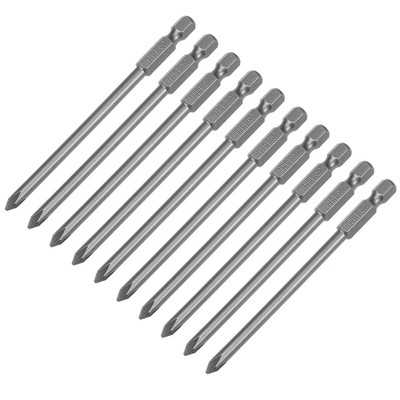 10pack 100mm 1/4'' Hex Shank 4.5mm PH1 Magnetic Head Screwdriver Bit S2