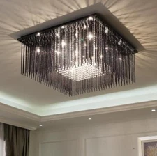 rectangular LED crystal ceiling light modern simple restaurant bedroom lamp Yc.F