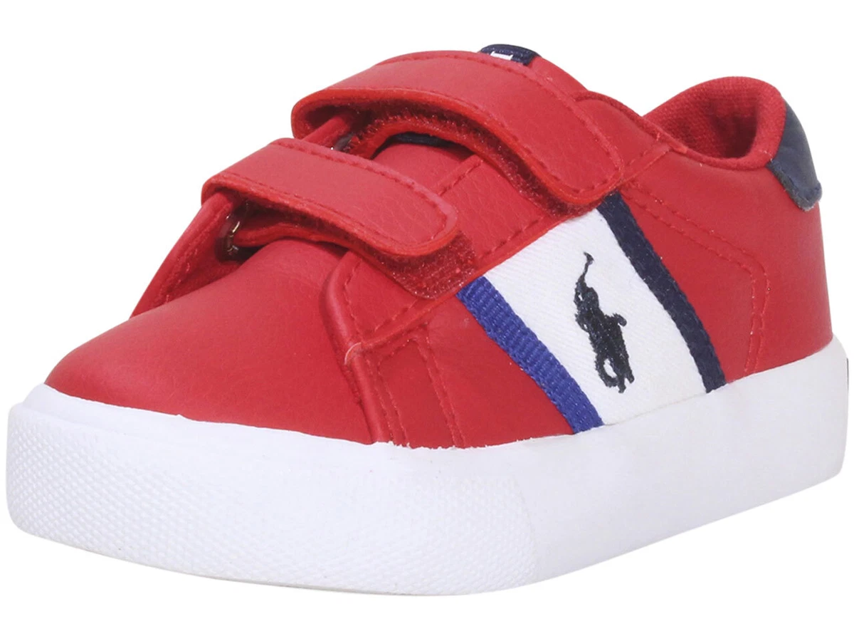 Red ralph lauren trainers cheap