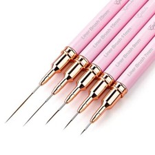 Nail Art Liner Brushes - 5PC Nail Art Brush for Long Lines, Liner Brush UV