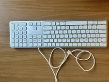 MACALLY Wired Keyboard For Mac Aluminum Slim USB(MLUXKEYA) Clean TESTED Working