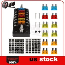 ?6 Way Fuse Block With Negative Fuse Box Waterproof Kit For Boat Marine Car 12V
