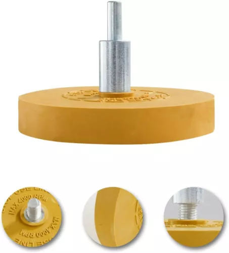 Drill Adhesive Pinstripe Sticker 3.5''Car Decal Remover Glue Rubber Eraser Wheel - Picture 4 of 10