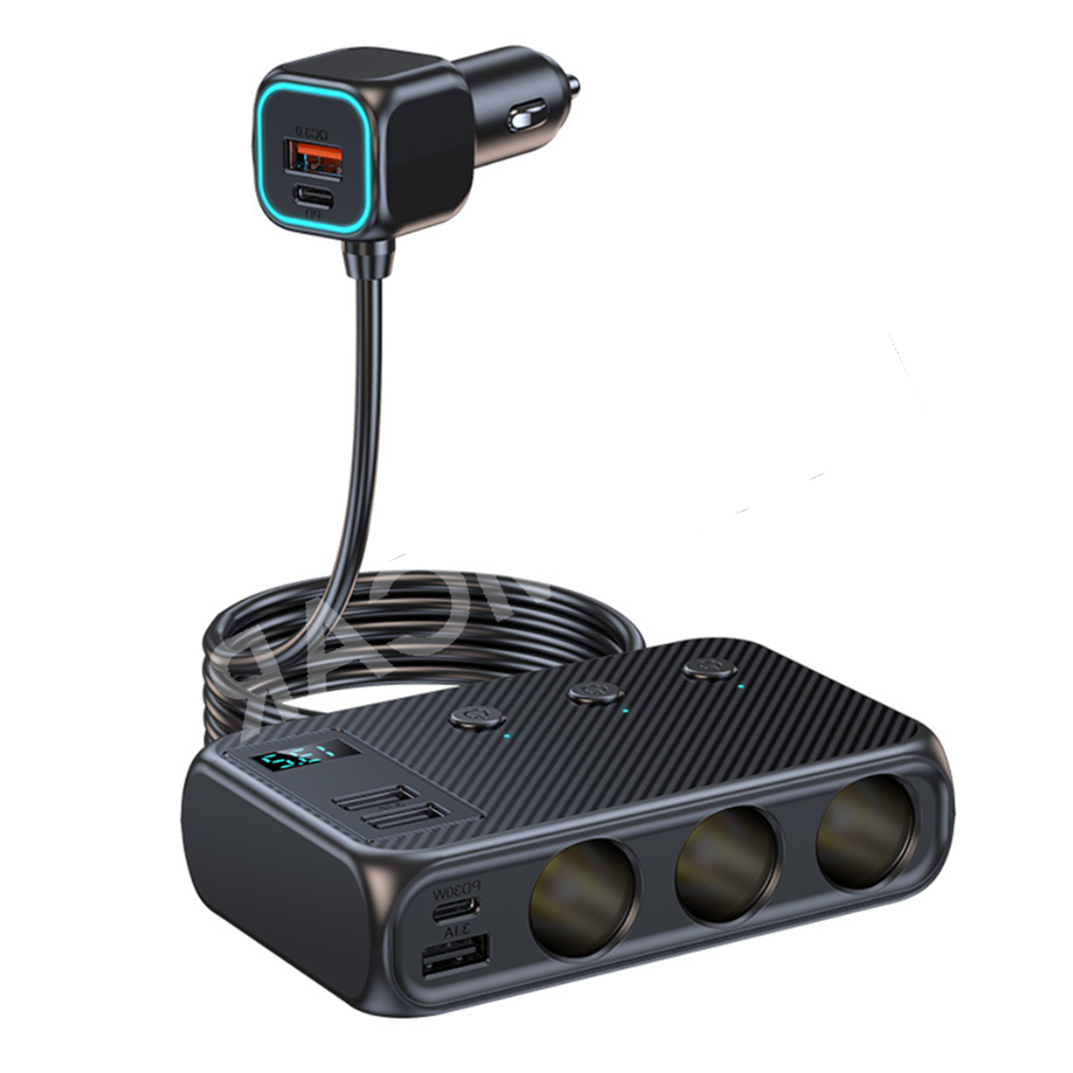 3 Way Multi Socket Car Cigarette Lighter Splitter PD USB Charger Adapter  12V-24V