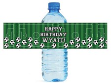 100 Soccer Party Tournament Kids Special Occasion Water Bottle Labels