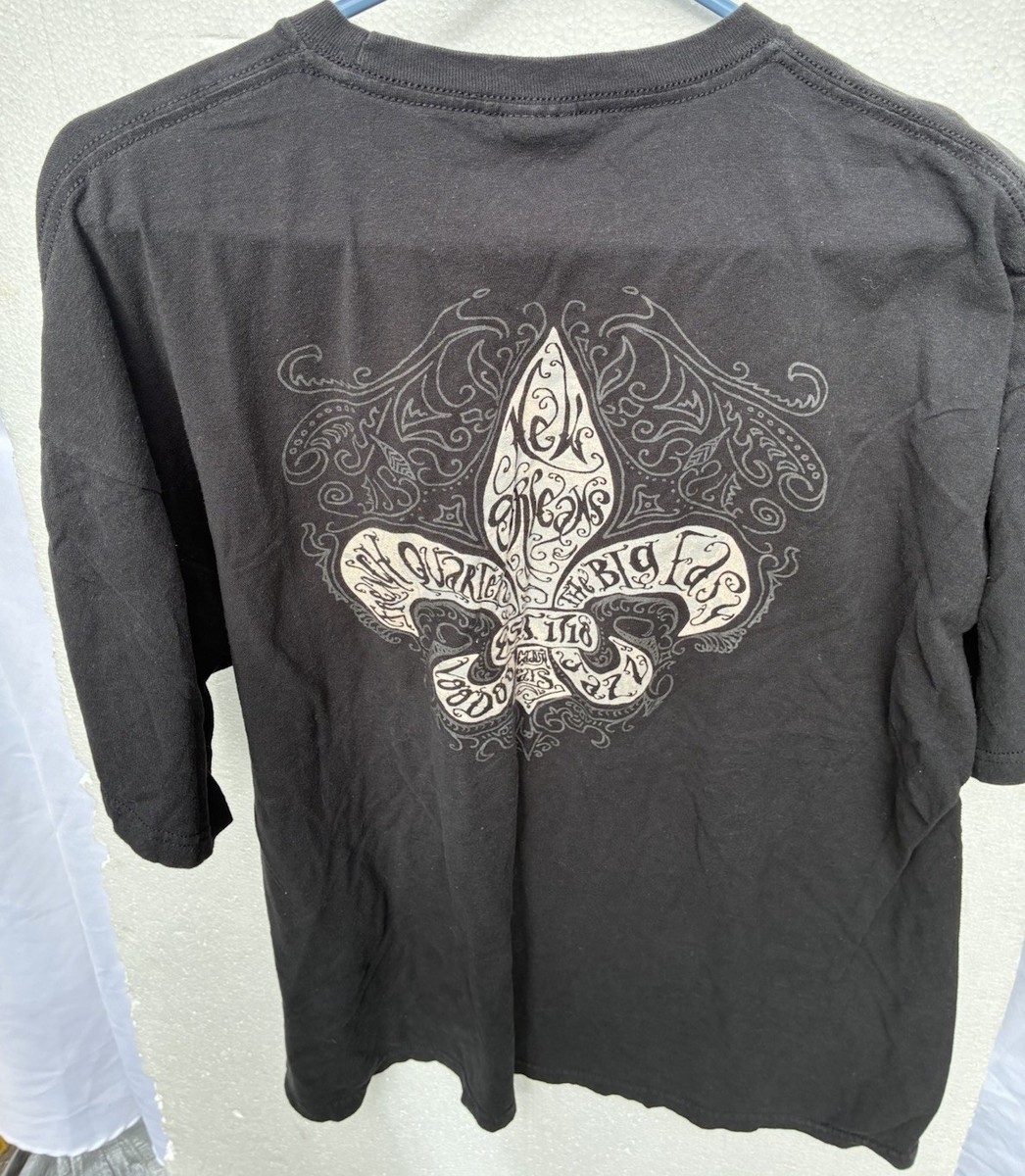 The Duck Co crew neck t-shirt fleur-de-lis graphic Biker Streetwear Sz XXL Black View 2