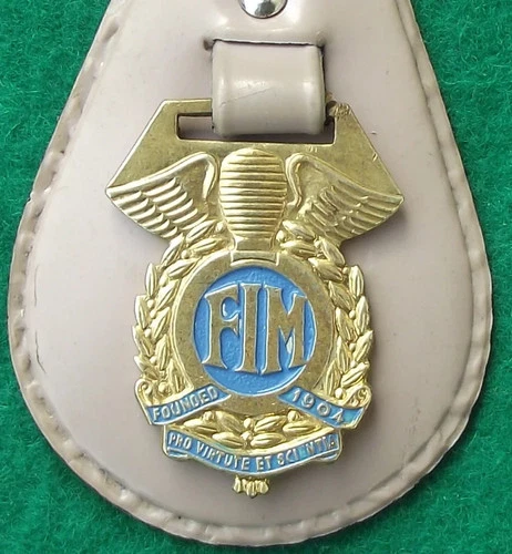 Vintage FIM MotoGP Motorbike Racing Governing Body Logo Keychain Key Ring