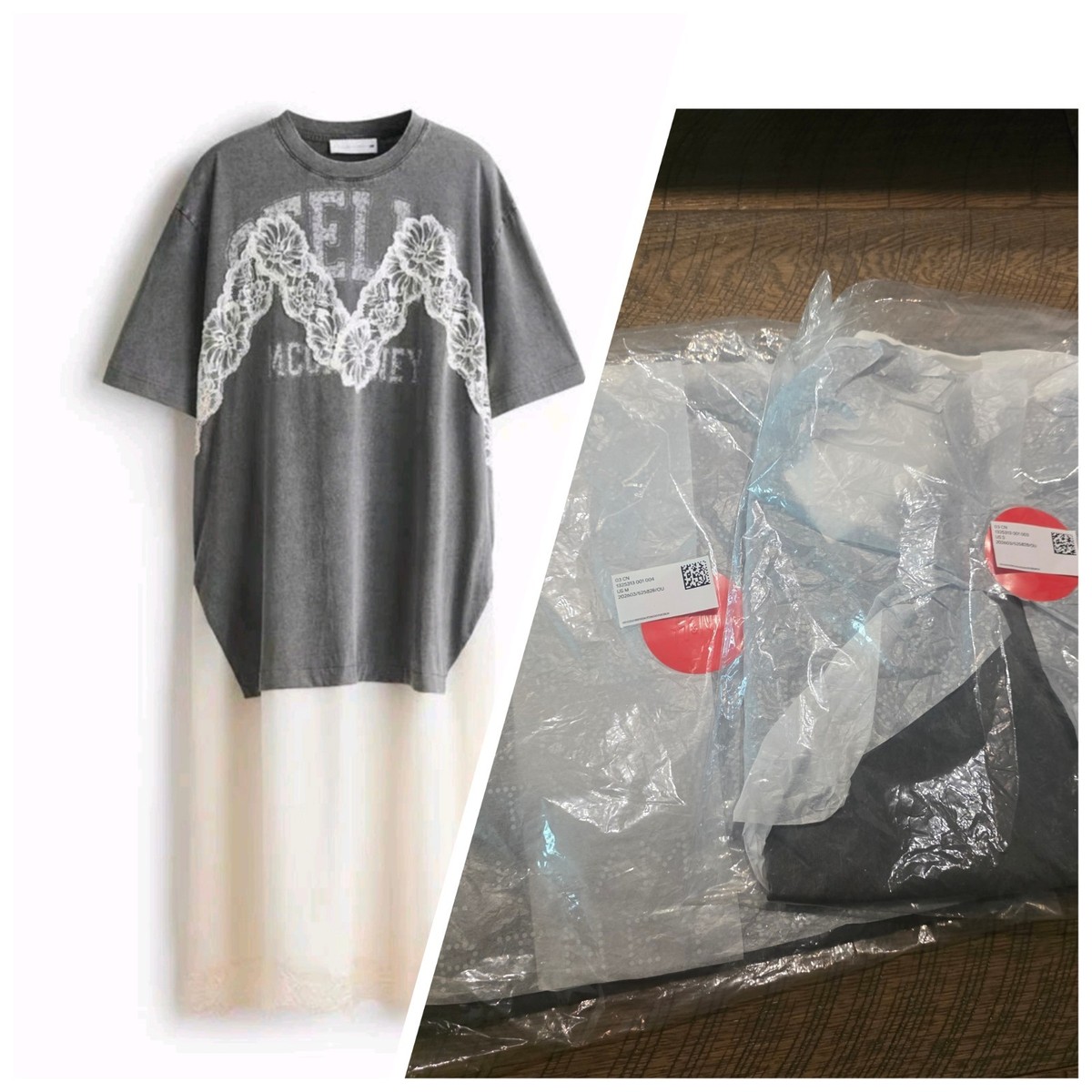 ?IN HAND SZ XS S M XL STELLA MCCARTNEY H&M Lace Trimmed T Shirt 