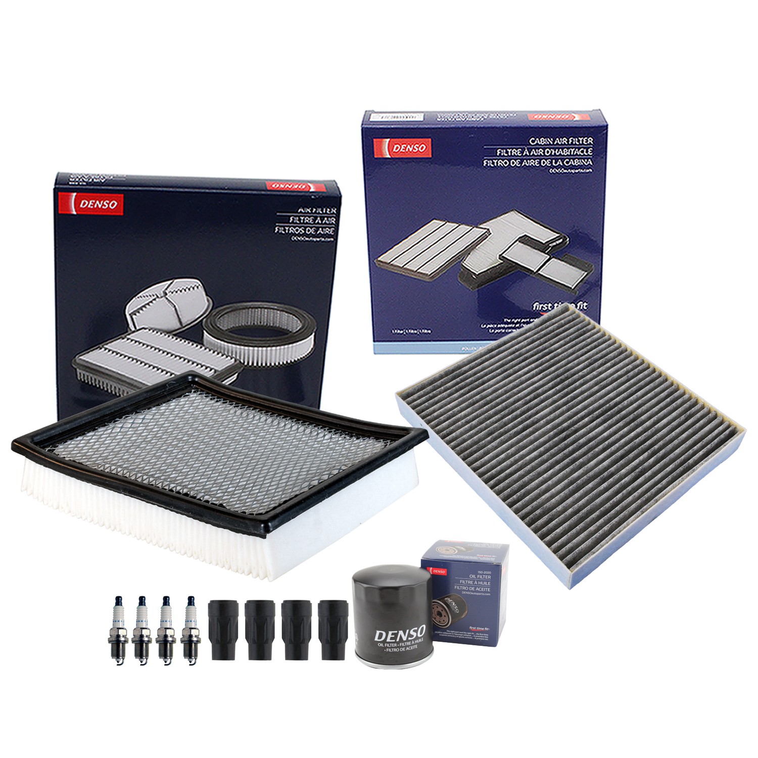 Denso Tune Up Kit 4 Spark Plugs  Boot Kit for Dodge Journey 2.4L L4 B ED3 09-15