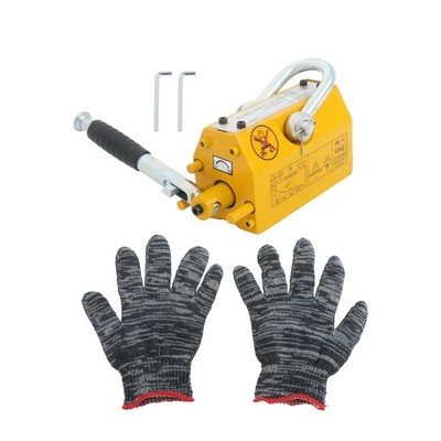 880 lbs Magnetic Lifter 2.5 Safety Factor Magnet Lifting Hoist Crane Yellow