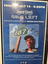 Snoop Dogg Neva Left Amoeba Autograph Signed Authentic Original
