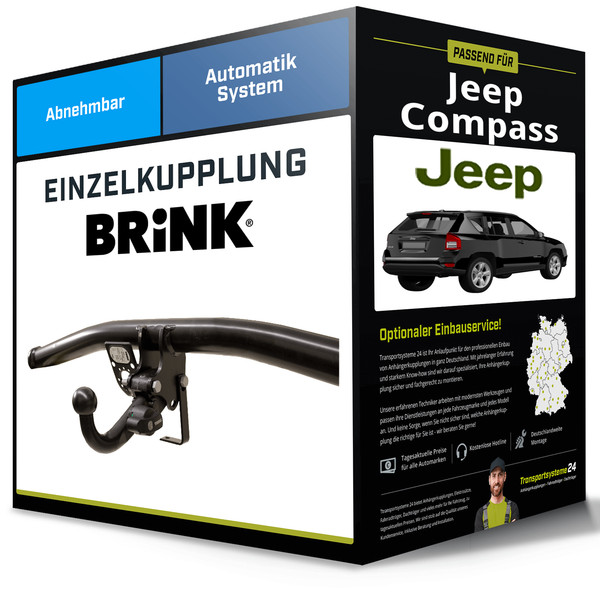Abnehmbare AnhäNgerkupplung FüR Jeep Compass 05.2011-07.2017 Typ MK49 Brink NEU-image