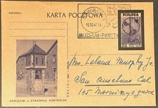 Poland view postal card (michel P102) special cancel to US 1947; prisoner *d