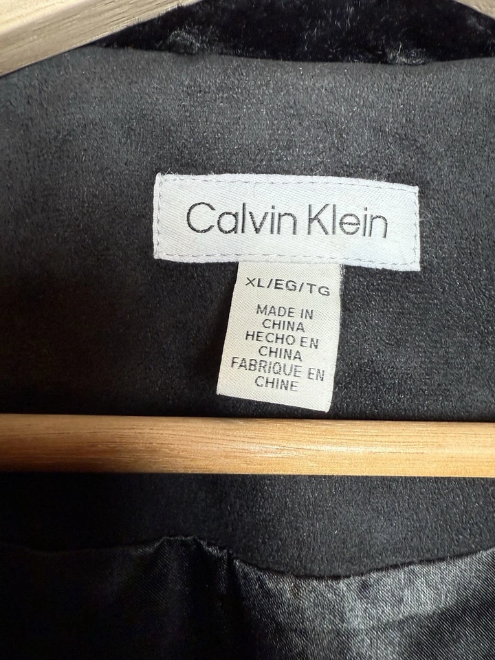 Chaqueta chaleco de piel sintética negra para mujer Calvin Klein sin mangas talla XL cremallera dorada Foto 4 de 4