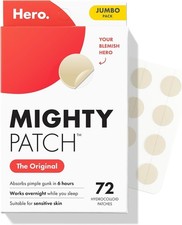 Hero Cosmetics Mighty Patch Original Nighttime Acne Pimple Patches, 72 Ct