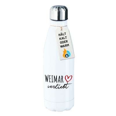 Edelstahl-Trinkflasche Weimar verliebt Geschenkidee Weimar Geschenk Präsent Mitb