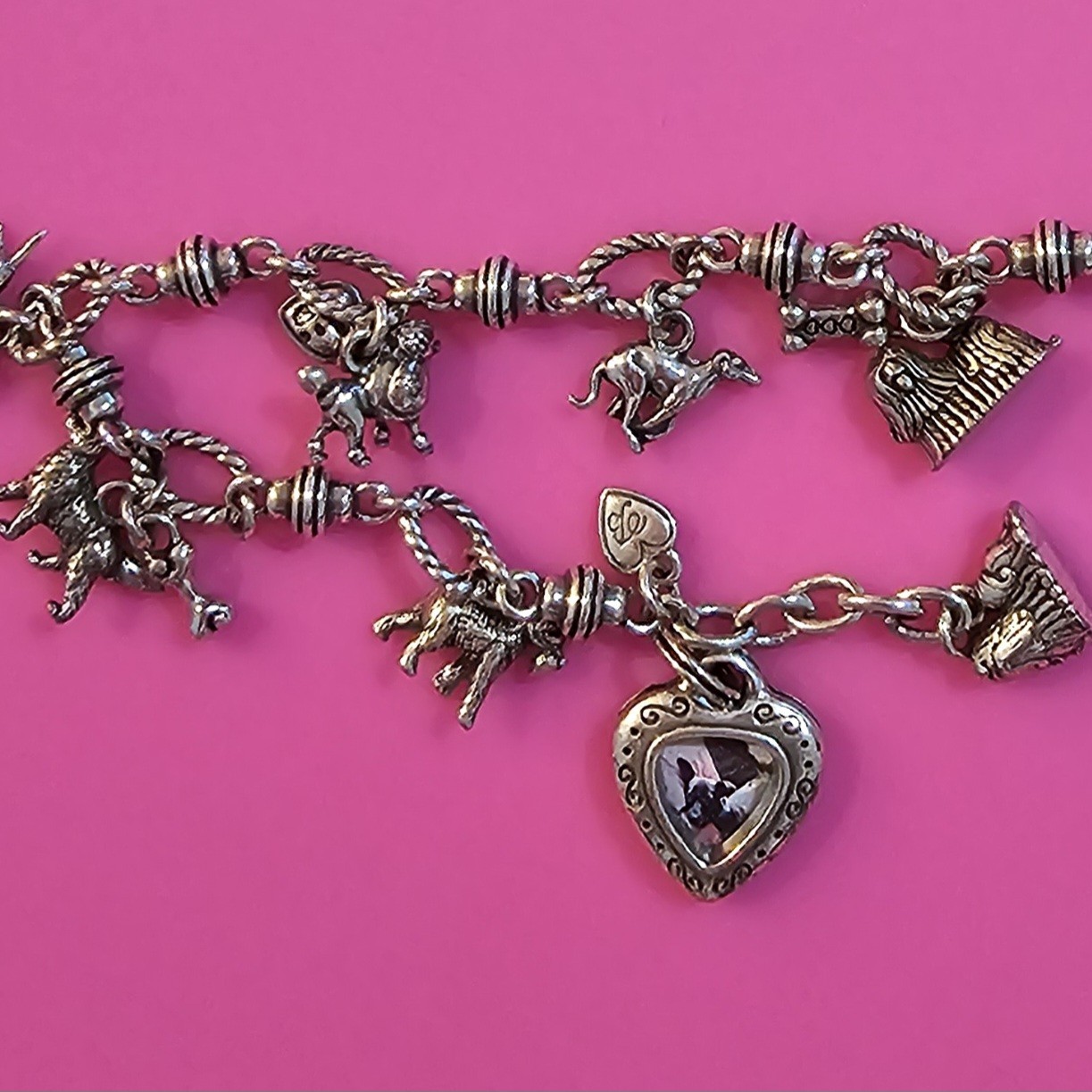 ✅ Brighton Dog Bracelet With Dust Bag Charm Pendant Heart Pedigree Jewelry