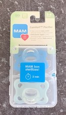 2X MAM Comfort Infant Baby Binky Pacifier w/ Sterilizer Box - Blue 3-6 months
