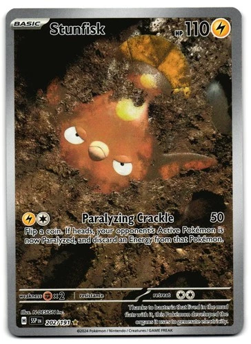 Stunfisk 202/191 - 🌊 Surging Sparks Illustration Rare Pokemon TCG 🖤 - LP
