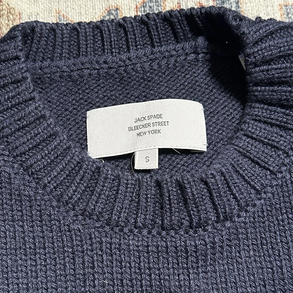 Jack Spade Bleecker Street Navy Wool Knit Mens Sweater Men's S Noel Christmas - Image 4 of 4
