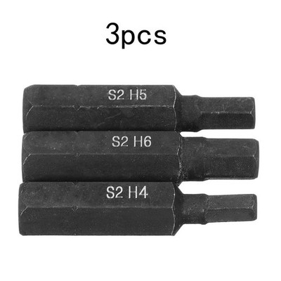 3pcs Set Hexagon Screwdriver Bits 8mm-Hex-Shank 36mm Hand Tools H4 H5 H6