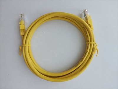 Cat 5e RJ-45 to RJ-45 Ethernet Patch Cable Cord, 5 ft, Yellow