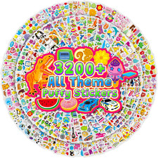 3200 3D Puffy Stickers for Toddlers Kids Teacher'S Reward