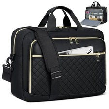 Laptop Bag 17.3 Inch Laptop Briefcase for Women Men Waterproof 17 inch Black